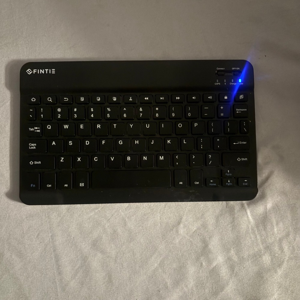 Fintie Ultra-Slim Wireless Bluetooth Keyboard Black Rechargeable Portable Tablet